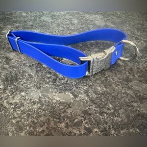 Blue Biothane waterproof Dog Collar